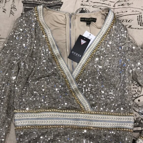 GUESS Patrice Sequin Embellished Mini Dress - Picture 5 of 6